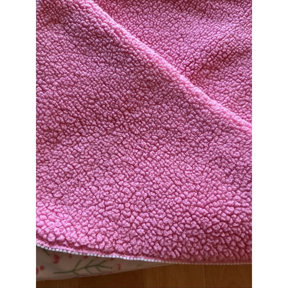 Cloud Island Wild Flower Floral Pink Sherpa Baby Blanket Security Lovey